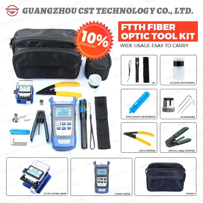 Kit d'outils de fibre optique, prix d'usine, équipement de test pour la solution FTTH F