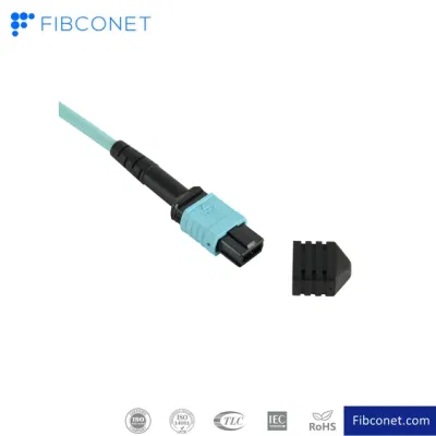 Fibre optique MPO à 8 cœurs pour émetteurs-récepteurs Qsfp+ Système de câblage compatible MTP Câble à fibre MPO